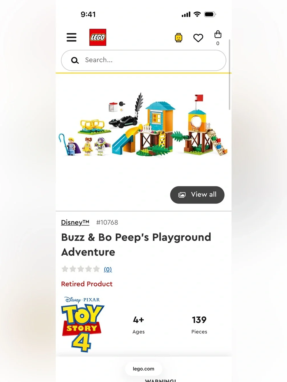 Complete LEGO Toy Story 4 Set 10768 - Buzz & Bo Peep's Playground & Box & Manual